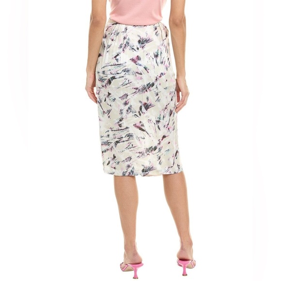 NWT IRO Kerim Skirt Size 8 Beige Purple Wrap Effect Drape Designer Casual Spring - Picture 6 of 16